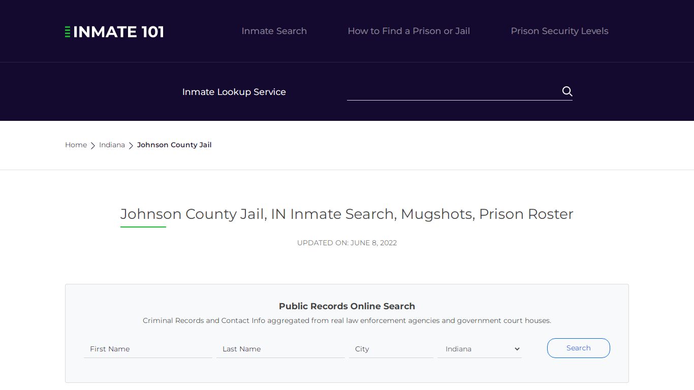 Johnson County Jail, IN Inmate Search, Mugshots, Prison ...